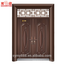 La porte principale de maison d&#39;entrée de villa de luxe conçoit des portes de sécurité en acier inoxydable de la Chine